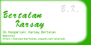 bertalan karsay business card